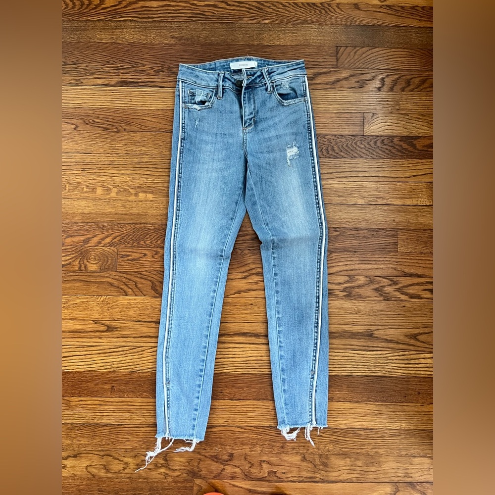 Women's Light Blue Distressed Jeans